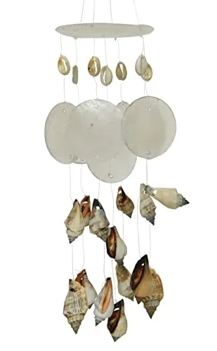 dekorativer maritimer Kleiner Dekoanhänger Windspiel Muschelmobile mit echten Muscheln