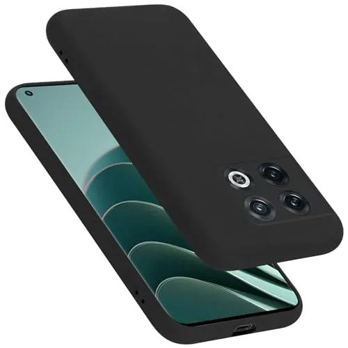 Cadorabo Hülle kompatibel mit OnePlus 10 PRO 5G Hülle Silikon Handyhülle für 10 PRO 5G Case aus flüssigem Silikon- Kratzfeste und stoßfeste dünne TPU Schutzhülle - Liquid SCHWARZ