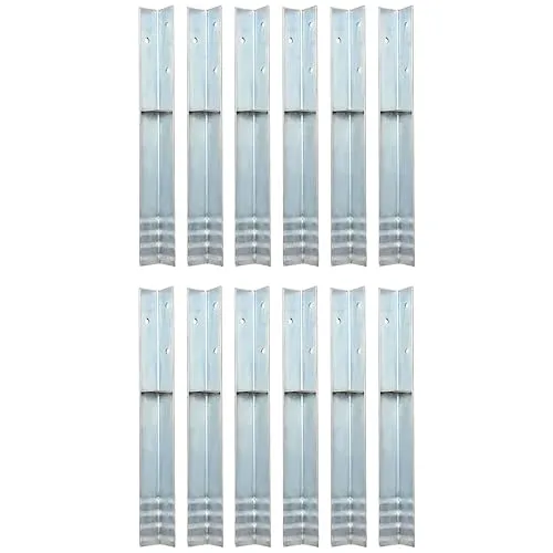 vidaXL 12x Bodenanker für Spielturm aus verzinktem Stahl - Stabiler Bodenanker-Satz für Spieltürme, aus hochwertigem verzinktem Stahl für Langlebigkeit. Ideal zur sicheren Befestigung, inklusive 12 Ankern, 36 Schrauben und 36 Unterlegscheiben.