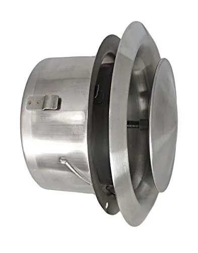 Edelstahl Tellerventil LG-4515 DN 150 mit Einbaurahmen - Effizientes Zuluft- und Abluftventil mit Einbaurahmen für Rohranschluss Ø 150 mm. Optimal für die Luftzirkulation in Ihrem Raum, Gesamt Rahmendurchmesser: Ø 216 mm.