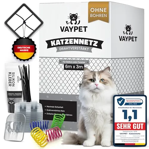 VAYPET Katzennetz für Balkon 6x3m von VAYPET