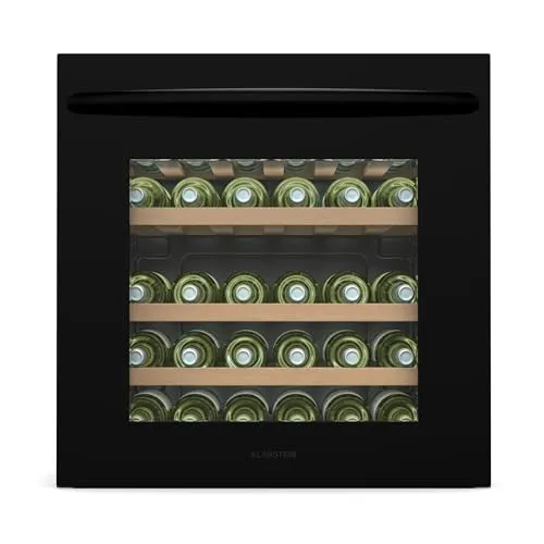 Klarstein Weinkühlschrank Vinsider 30 - Weinkühlschrank für bis zu 30 Flaschen, mit Einzelzone-Kühltechnologie und UV-Schutzglas für optimale Lagerbedingungen und stilvolle Präsentation.