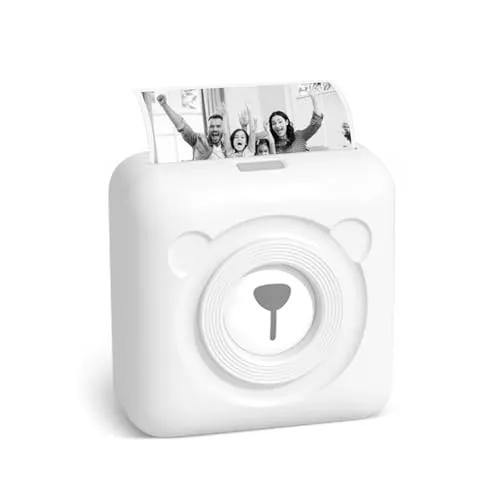 Buyounger Mini Drucker – Thermodrucker für Smartphone, Bluetooth Kleiner Fotodrucker & Sticker Drucker, Kreatives Geschenk für Schüler, Studium, Büro & Zuhause (Thermopapier inklusive)