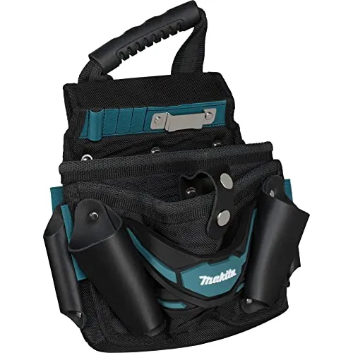 Makita E-15182 Schrauberholster mit Handgriff - Utensiliengürtel mit komfortabler Aufbewahrung für Werkzeuge, geeignet für Rechts- und Linkshänder, inklusive 4 Werkzeughaltern aus echtem Leder.