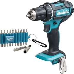 Makita DDF 482 Z Akku Bohrschrauber 18 V mit 22-tlg. Bit Set - Akkuschrauber mit 62 Nm Drehmoment, ideal für präzises Arbeiten, inklusive 22-teiligem Bit Set für vielseitige Einsatzmöglichkeiten.