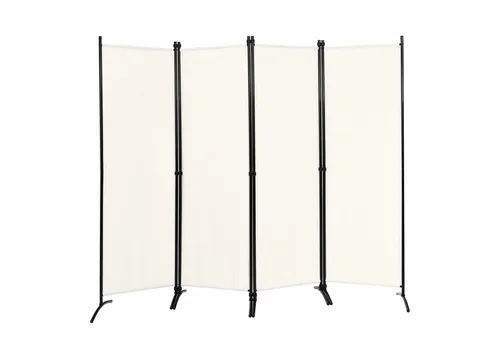 COSTWAY Paravent 4-teilig Raumteiler, Klappbar, Metallrahmen, 220x173cm