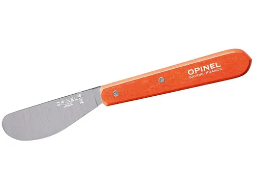 Opinel Aufstrichmesser No. 117 - Buttermesser mit orangenem Buchenholzgriff