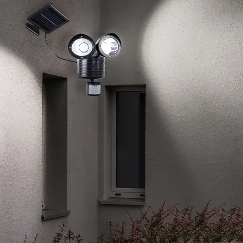 LED Wandleuchte mit Bewegungsmelder und Solarpanel