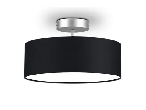meineWunschleuchte Deckenleuchte CALMA, Ø 30cm, Schwarz - Moderne Deckenlampe mit stilvollem Stoff-Lampenschirm, ideal für Wohnzimmer, Schlafzimmer oder Flur. Flexibel dimmbar mit E14 Fassungen, sorgt für angenehmes Licht-Ambiente.