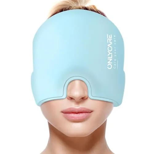 ONLYCARE Migräne Maske – Upgraded Kühlmaske mit 360° Gel Surround