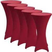 Beautissu Stella Stehtischhusse Ø 60cm Bordeaux 5tlg – Elegante Stretchhusse für Stehtische - Vielseitige Stehtischhusse aus dehnbarem Stretchstoff für festliche Anlässe. Passt perfekt, ist bügelfrei und maschinenwaschbar bei 40°C. Ideal für Hochzeiten, Empfänge und Events.