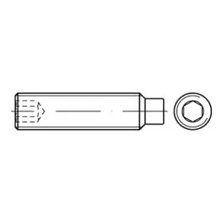 Gewindestift DIN 915 M10 x 80mm - ISK & Zapfen aus Stahl 45 H - Eisenwaren: Hochwertiger Gewindestift mit Innensechskant und Zapfen, ideal für präzise Anwendungen und hohe Belastungen.