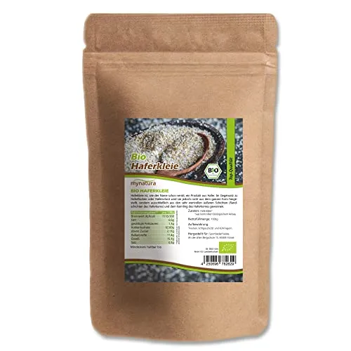 Mynatura Bio Haferkleie I Hafer I Ballaststoffe I Für Müsli und Porridge I Zum Backen I Vegane Küche I Bewusste Ernährung I Im Beutel (1x 1000g)
