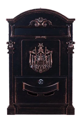 BIRENDY Antiker Briefkasten GAL29 - Edler Wandbriefkasten in Kupfer - Eleganter Wandbriefkasten GAL29 aus Aluminiumguss, wetterfest und rostfrei. Mit Schloss und zwei Schlüsseln, ideal für stilbewusste Hausbesitzer, die Wert auf eine nostalgische Optik legen.