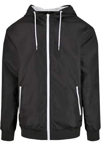 Build Your Brand Jacke Recycled Windrunner Black/White 4XL