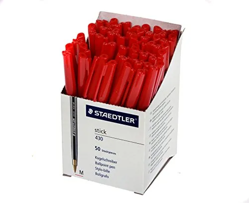 STAEDTLER Stick 430 M-2CP5 Kugelschreiber Strichbreite M 50 Stück rot
