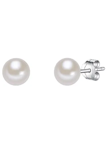 Valero Pearls Damen-Ohrstecker - Ohrringe für Damen mit hochwertigen 6 mm Süßwasser-Zuchtperlen, die jedem Outfit stilvolle Eleganz verleihen – ideal auch als Geschenk in hübscher Verpackung.