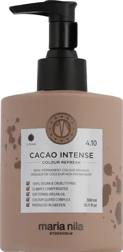 Maria Nila Colour Refresh 4.10 Cacao Intense, 300 ml - Hochwertige Haarfarbe für intensive Pflege und langanhaltenden Glanz, ideal für Coloration und Auffrischung zwischen Friseurbesuchen.