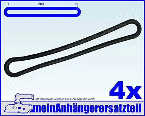 4x Gummi Spannring Gummiband für Pkw Anhänger Planen Anhängerplane 200mm schwarz