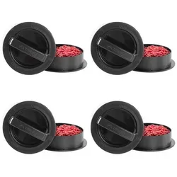 Cubesu Burgerpresse Hamburgerpresse Burger Pattie Presse (4 St), Kunststoff, 3 Größen inkl. 75 Blatt Backpapier auch für gefüllte Patties