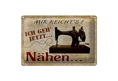Roomando Metallschild Spruch 18x12cm mir reicht's ich geh nähen