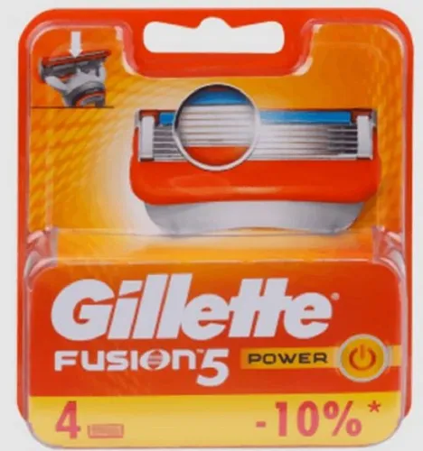 Gillette Rasierklingen Fusion 5 Power Rasierklingen Set 4er Ersatzklingen kompatibel Klingen, 4-tlg., kompatibel mit Fusion 5 Rasierer Wechselklinge Beauty Pflege, Flexible Klingen Für empfindliche Haut Rasur Rasierset Gleitstreifen