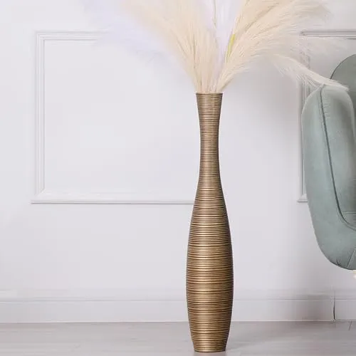Leewadee Große Bodenvase 65 cm in gold von Leewadee