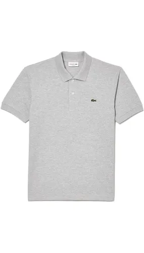 Lacoste Herren Polo-Shirt Kurzarm L1264 – Stilvolles Polo für Herren - Elegantes Kurzarm-Polohemd in Grau mit 3 Knöpfen und geripptem Kragen. Zeitloser Klassiker mit aufgenähtem Krokodil-Logo. Ideal für legere Anlässe. 100% Baumwolle sorgt für angenehmen Tragekomfort.