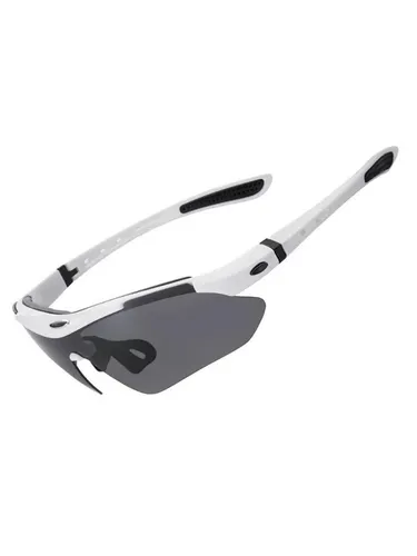 Rockbros 10142 Photochromic UV400 Cycling Glasses - White - Sportbrillen mit photochromatischer Technologie, die sich an Lichtverhältnisse anpasst und 100% UV-Schutz bietet, ideal für Radfahrer.