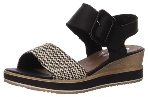 Remonte Sandalette Sommerschuh mit Klettverschluss – Bequemer Damen Schuh in Schwarz (44 EU) - Elegante Sandale in Größe 44 mit gepolstertem Softfußbett für hohen Tragekomfort. Ideal für den Sommer – leicht und stylish.