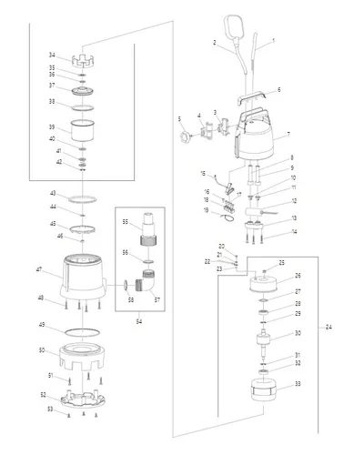 Makita Schmutzwasserpumpe PF0410 - 8400 l/h Fördermenge, ideal für Überschwemmungen und Teichentleerung, mit Automatik-Funktion und Überlastschutz