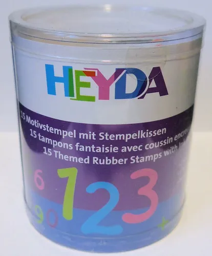 Heyda Motivstempel-Set mit Stempelkissen - Thema: Zahlen
