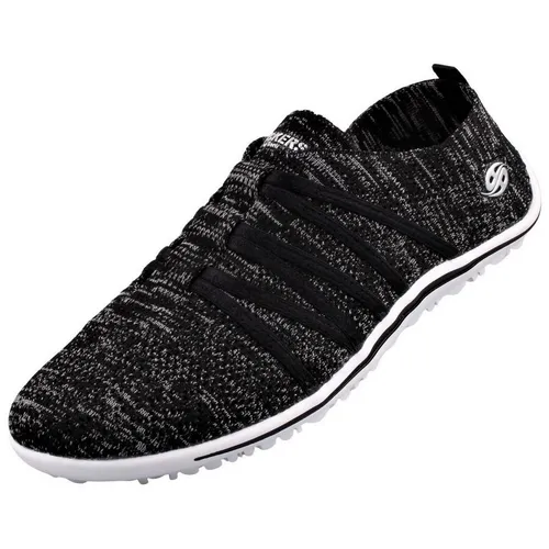 Dockers by Gerli Damen Barfußschuhe Schwarz/Grau - Sportlich und Leicht - Wanderschuhe mit extrem flacher Synthetik Laufsohle für ein natürliches Barfuß-Laufgefühl. Waschmaschinengeeignet, elastisches Obermaterial und Wechselfußbett für optimalen Komfort.