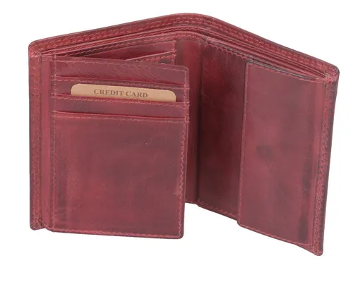 GlücksNugget Damen Geldbörse Rote Leder Kombibörse mit RFID-Schutz - Praktische Damen Geldbörse aus hochwertigem roten Leder mit RFID-Schutz – ideal für Ordnung und Sicherheit. Zehn Kartenfächer und durchdachte Aufteilung für Bargeld und Münzen machen sie zum perfekten Begleiter im Alltag.