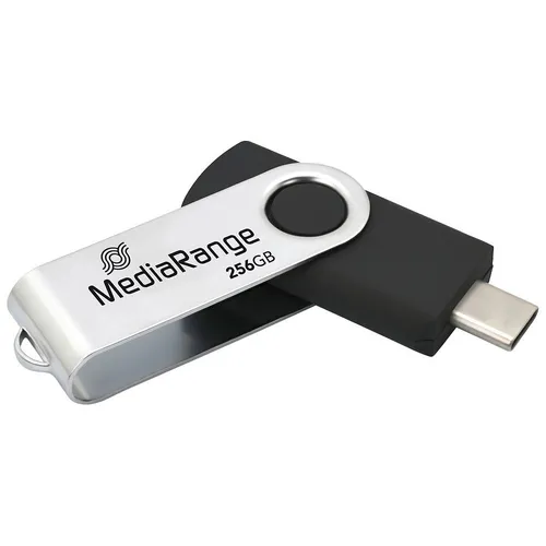 MediaRange USB-Stick schwarz, silber 256 GB, 1 St.