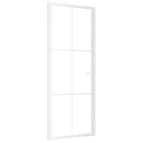 Innentür 83x201,5 cm Weiß mit ESG-Glas und Aluminium von vidaXL