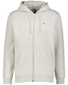 Tommy Jeans TJM Reg S Flag Zip Fleece Thru Kapuzenpullover, Herren, Grau - Kapuzenpullover für Herren, nachhaltig produziert und mit authentischem Tommy Jeans Design für einen lässigen Look.