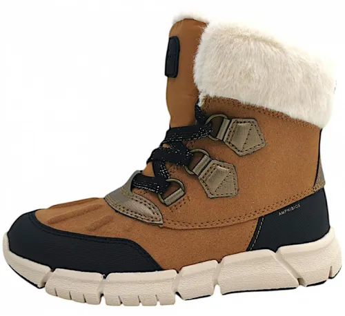 Geox J FLEXYPER Girl B AB Snow Boot, Whisky/Black, 39 EU