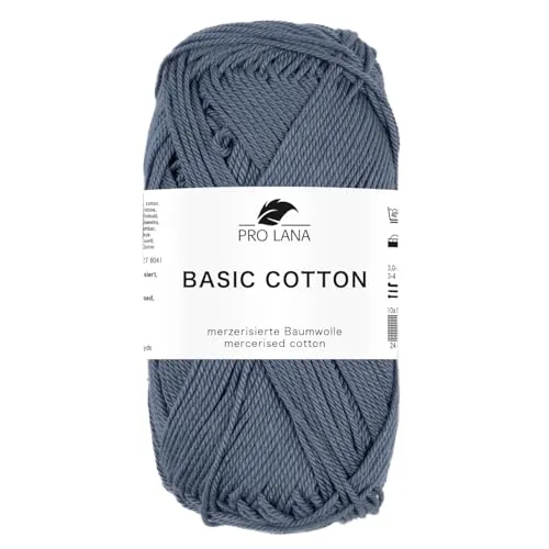 Pro Lana Pro Lana BASIC COTTON Baumwollgarn 50 g Häkelwolle, 125 m (Perfektes Baumwoll-Garn für leichte Pullover, Mützen und Accessoires), 50 g