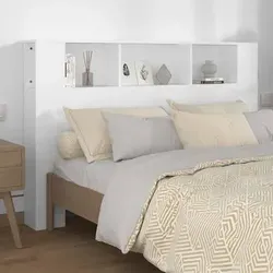vidaXL Kopfteil mit Ablagen Weiß 160x18,5x104,5 cm von vidaXL
