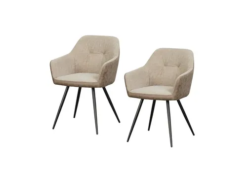 HTI-Living Esszimmerstuhl Esszimmerstuhl 2er Set Antikbraun/Taupe Joschka (Set, 2 St), Küchenstuhl