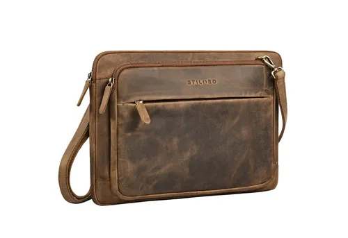 STILORD 'Clarity' Schmale Laptoptasche aus Leder für 15 Zoll Laptops - Vielseitige Laptoptasche für Herren und Damen, ideal für den Alltag. Mit Platz für Laptop und Tablet vereint sie elegantes Design und Funktionalität. Der abnehmbare Schultergurt ermöglicht flexible Trageoptionen.