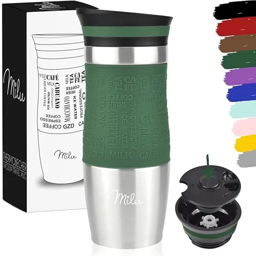 Milu Thermobecher Kaffee to go 370ml, 450ml Isolierbecher Kaffeebecher