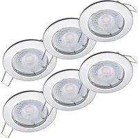 Oktaplex 6er Set LED Spots - 3 Stufen dimmbar - Wandspots mit 3-stufigem Dimmer, ideal für individuelles Lichtambiente. Energieeffizient mit 380lm bei nur 4,8W, direkt anschlussfähig ohne Transformator.