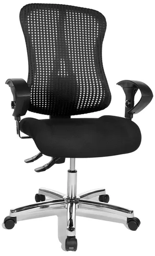 Topstar Sitness 90 Bürostuhl - Ergonomischer Bürostuhl mit Muldensitz und atmungsaktiver Netzrückenlehne, ideal für 8 Stunden tägliches Sitzen. Höhenverstellbare Armlehnen und Lordosenstütze für optimalen Komfort.