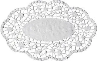 Mokkadeckchen 500 Stück, oval 24 cm x 17 cm weiss