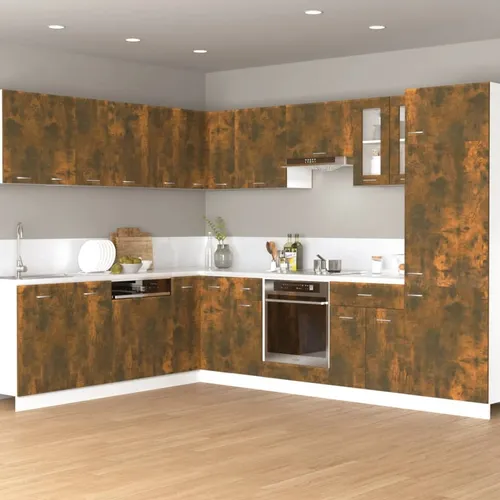 The Living Store Hängeschrank Räuchereiche 60x31x40 cm