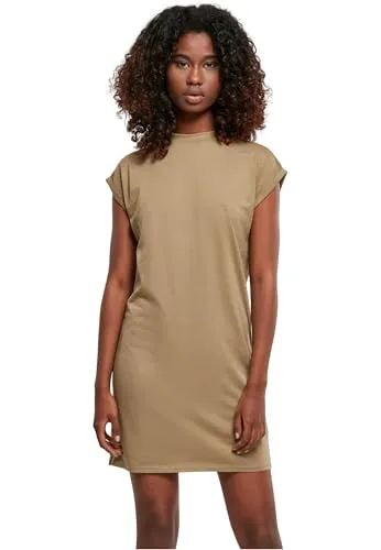 Urban Classics Damen Ladies Turtle Extended Shoulder Dress Kleid, Khaki, XXL EU