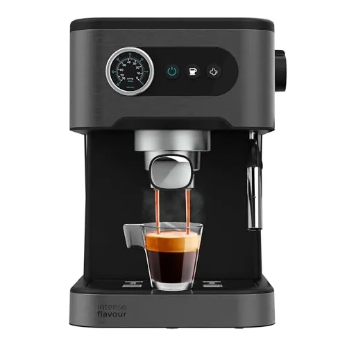 Cecotec Espressomaschine Power Espresso 20 Pro. 20 bar Druck, schwenkbarer Dampfausguss, Wassertank 1,5 l. Hochwertiger Espresso und Cappuccino zu Hause, Schwarz