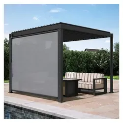 MIRADOR 80/88 Windschutz 4 m Polyester PVC Anthrazit für Solid und Basic Pergola